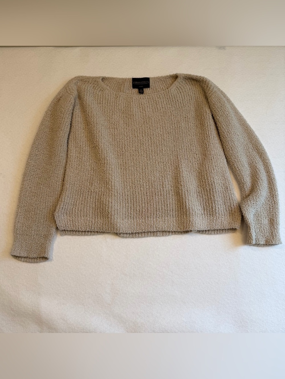 Absolutely Creative Worldwide Bouclé Crewneck Sweater - Taupe
